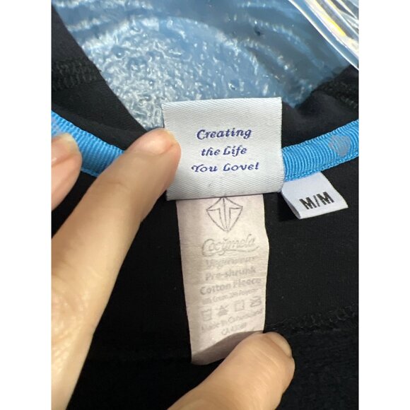 Cocymela Dark Blue Zip Hoodie W/ Thumb Holes Yoga Athleisure Wear Medium - Picture 5 of 7